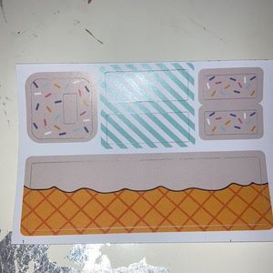 Ice cream charge block sticker set